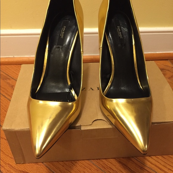 Zara Gold Heels 41 - Picture 11 of 13